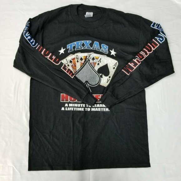 Minute to Learn Lifetime To Master Texas Hold'em Poker Royal Flush Long Sleeve - Picture 3 of 12